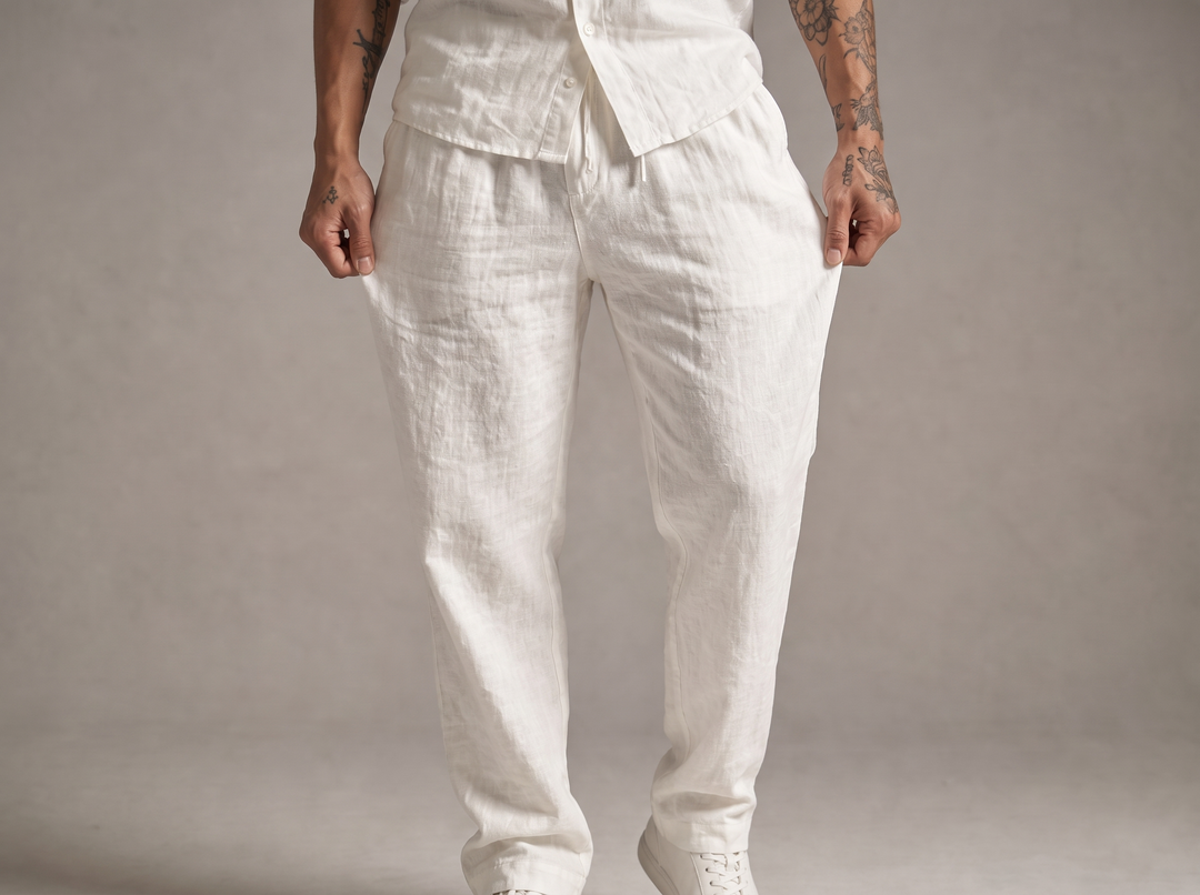 Pantalon en lin, coupe Oversize